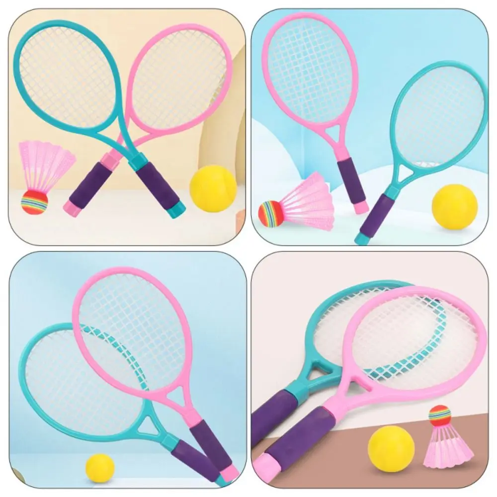 Ensemble de raquettes de badminton à poignée confortable, tennis anti-ald, jouets pour enfants, volants portables