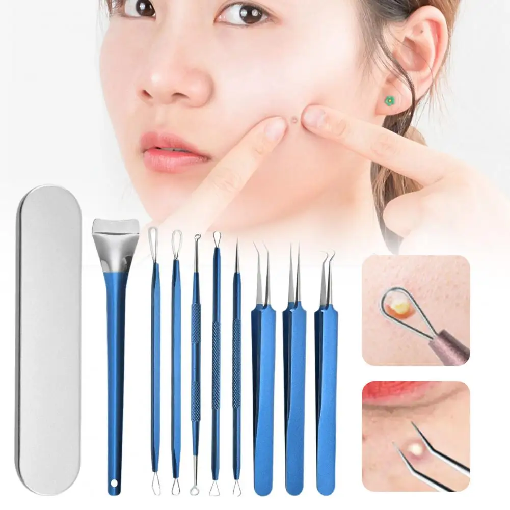 

1 Set Blackhead Removal Tool Double-head Sharp Portable Safe Comedones Acne Pimple Blemish Whitehead Extractor Tweezers Makeup T