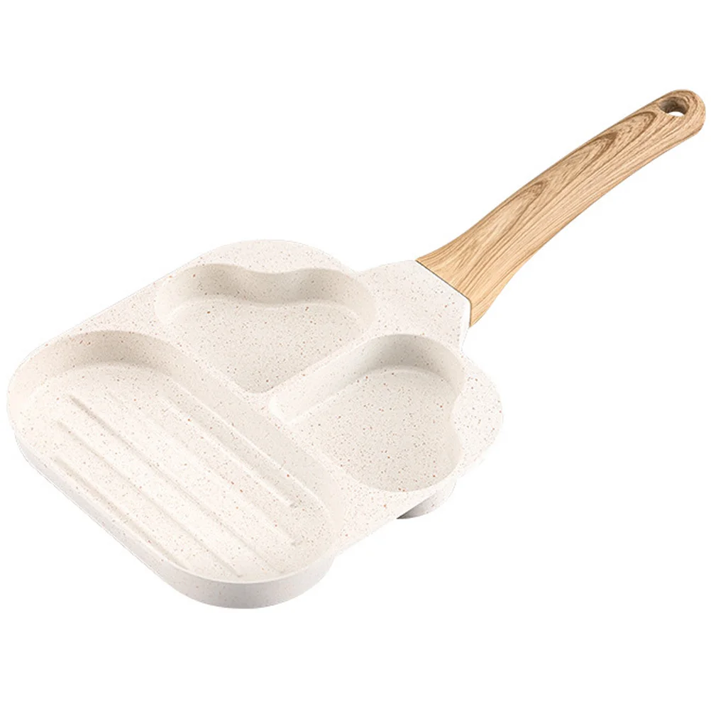 

Love Heart Bacon Pan Practical Non-Stick Adorable Shaped Breakfast Egg Frying Pan Kitchen Handle Frying Supply
