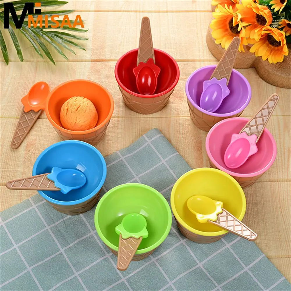 Tableware Great For Ice Cream Party Reusable Kids Cake Plastic Scoop Ice Cream Accessories Dessert Scoop Plastic Bowl