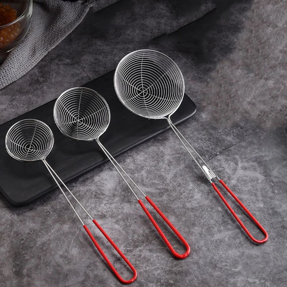 

8pcs Stainless Steel Pearl Strainer Spoon For Noodles Fries Eggs Vegetables Fine Mesh Home Kitchen Sieve Net Filter Colander