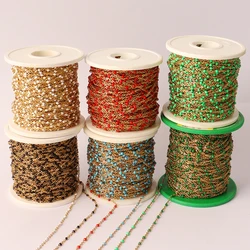 JOGold Bohe-Perles en Acier Inoxydable Colorées, 1 Mètre, Boule de Câble Satellite, Bijoux DIY, Bracelet Exécutif, Collier