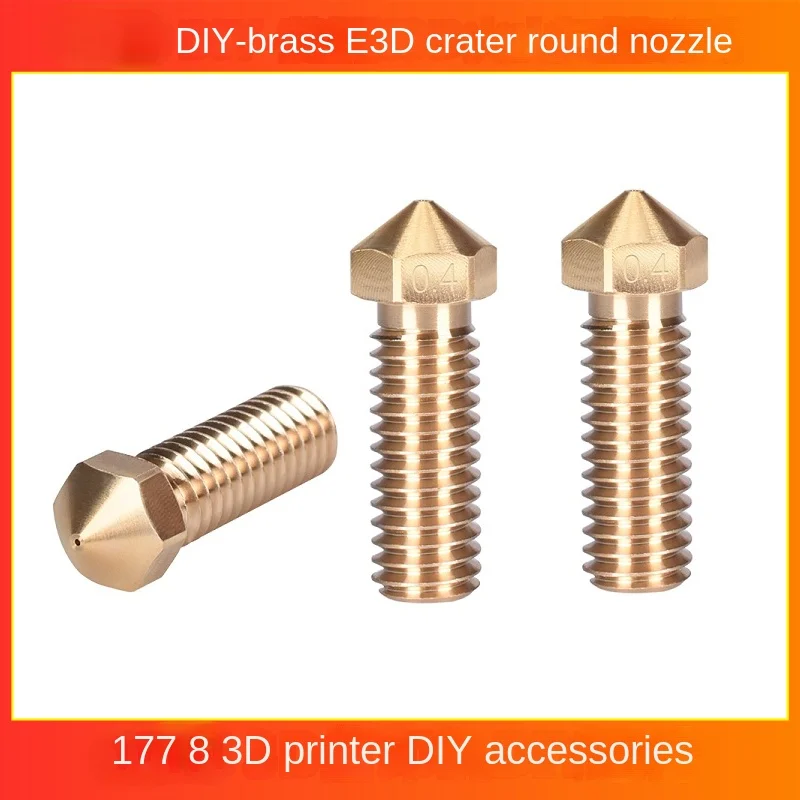 

Crater round Nozzle High Heat Preservation Lengthened Large Flow Nozzle Brass 3D Printer Accessories Extrusion Head