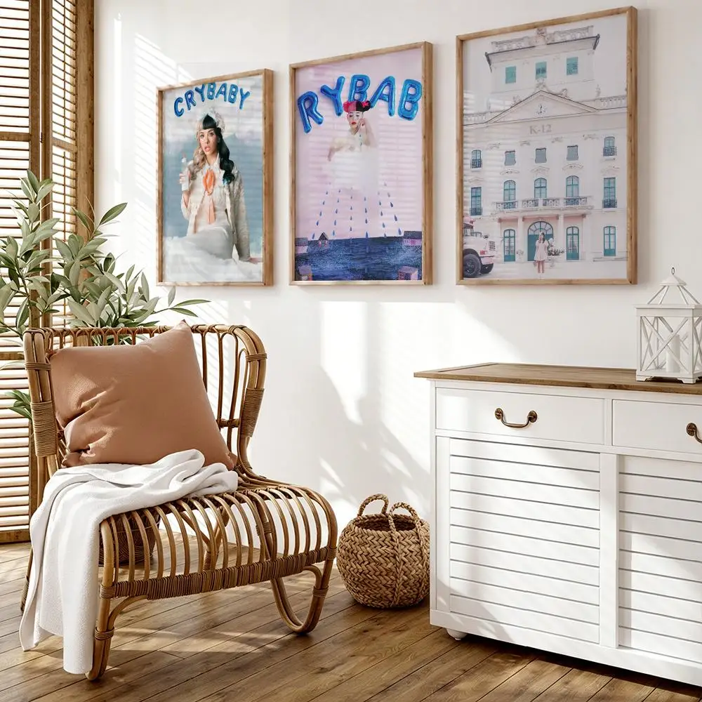 Singer M-Melanie Martinez P-Portals Poster Wall Stickers HD Painting Self Adhesive Art Decals for Bedroom Living Room Home Decor