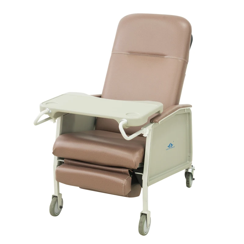 Manual Commercial Elderly Three Position Chair Dining Chair Adjustment Movable Hospital Medical Manual Reclining Chair