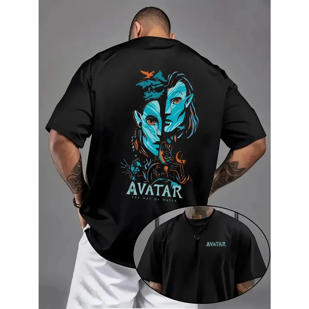 

Футболка Disney 2026 с изображением культового персонажа фильма «Аватар», мужская, из чистого хлопка, на все сезоны, повседневная, персонализированная, универсальная версия