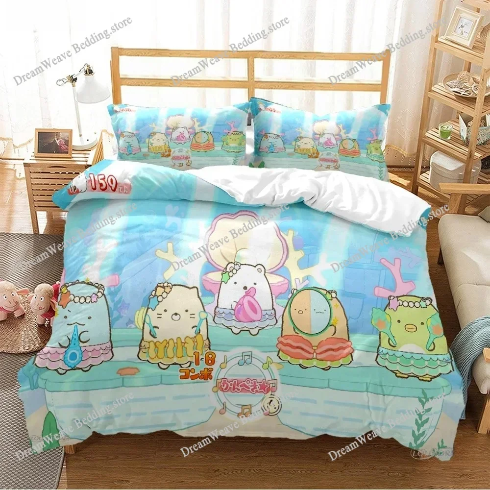 Sumikko Gurashi Luxury Bedding Set Japan Anime Cartoon Duvet Cover Set Comforter Bedspread Twin Single Size Printed Luxury Gift