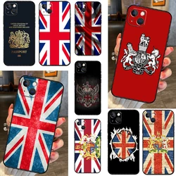 England British UK Union Jack Flag Phone Case For iPhone 16 11 12 13 Mini 14 15 Pro Max X XS Max XR Plus Cover Bag