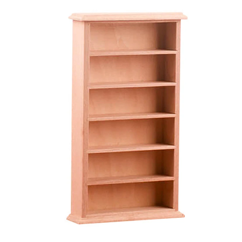 1Pc 1:12 Dollhouse Miniature Wooden Bookcase Locker Storage Cabinet Shelf Rack Furniture Model Study Living Room Scene Decor