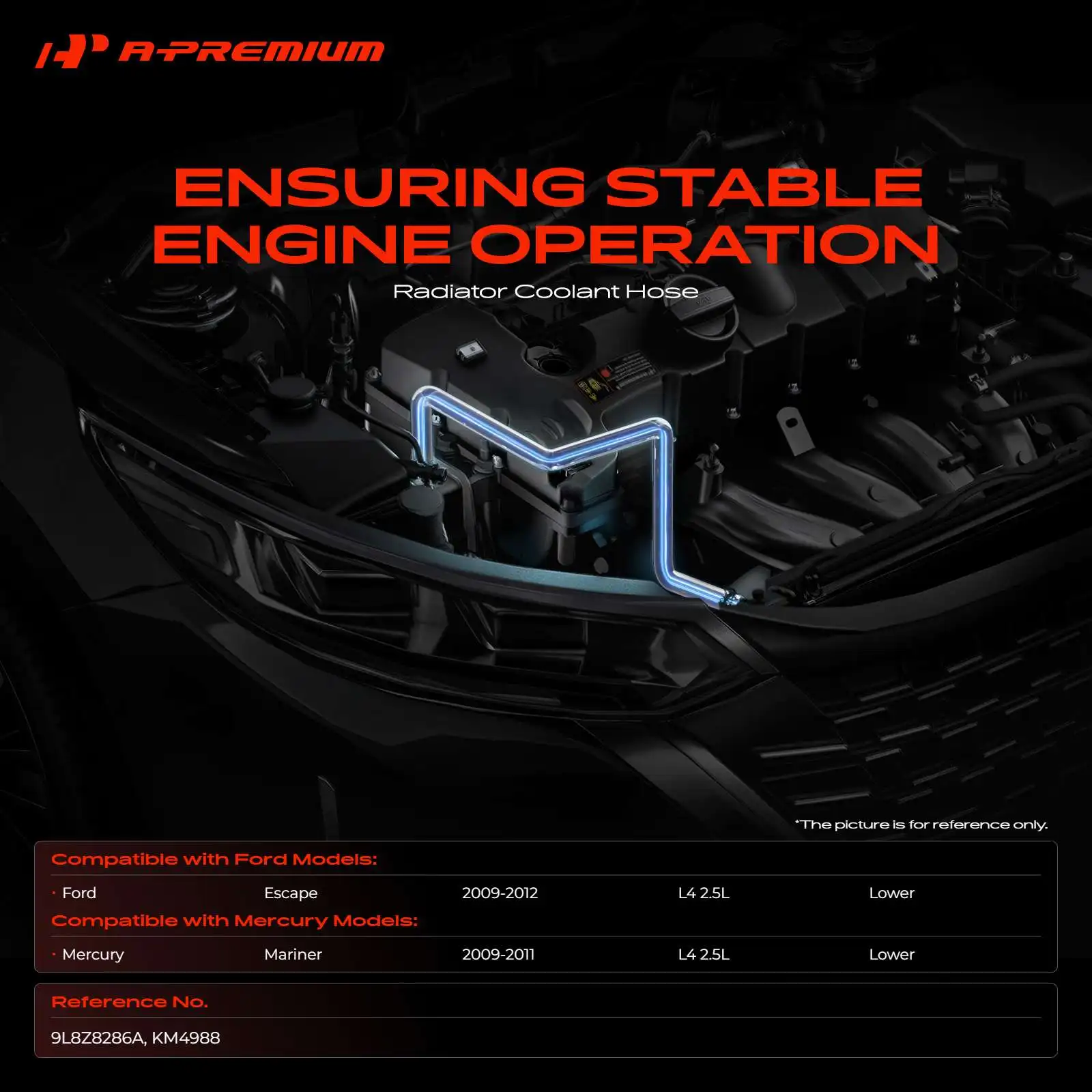 A-Premium Lower Radiator Coolant Hose for Ford Escape 2009-2012 Mercury Mariner 2009-2011
