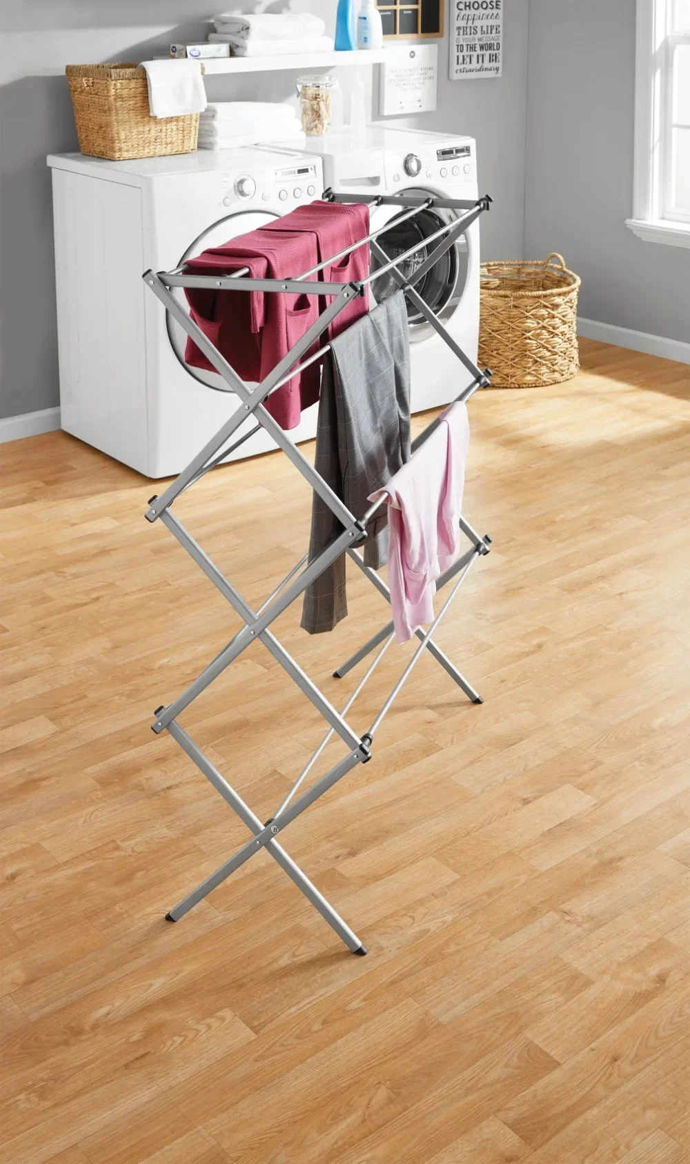 

Oversized Collapsible Steel Laundry Drying Rack, Silver Laundry Storage & Organization