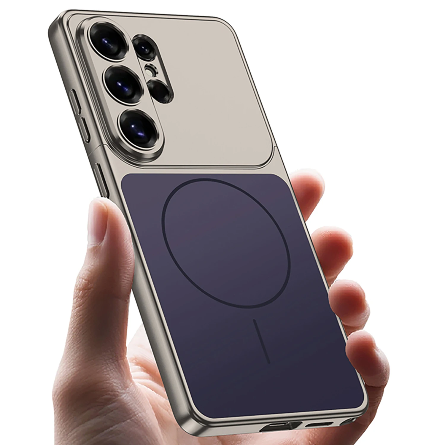 Kreative 2-in-1 Magnetische Handyhülle, für Samsung S26 Ultra, Ultradünne Kabellose Ladehülle mit Vollschutz für die Kamera