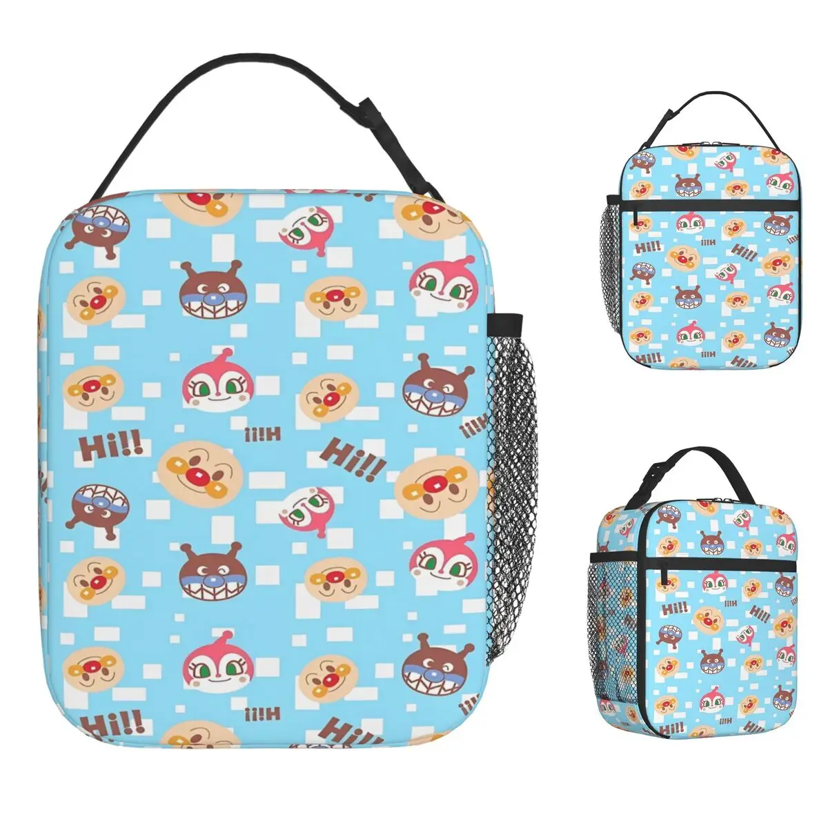 

Cartoon Anpanman Lunch Bag Leisure Lunch Box Outdoor Picnic Portable Insulated Tote Food Bags For Women Oxford Print Cooler Bag