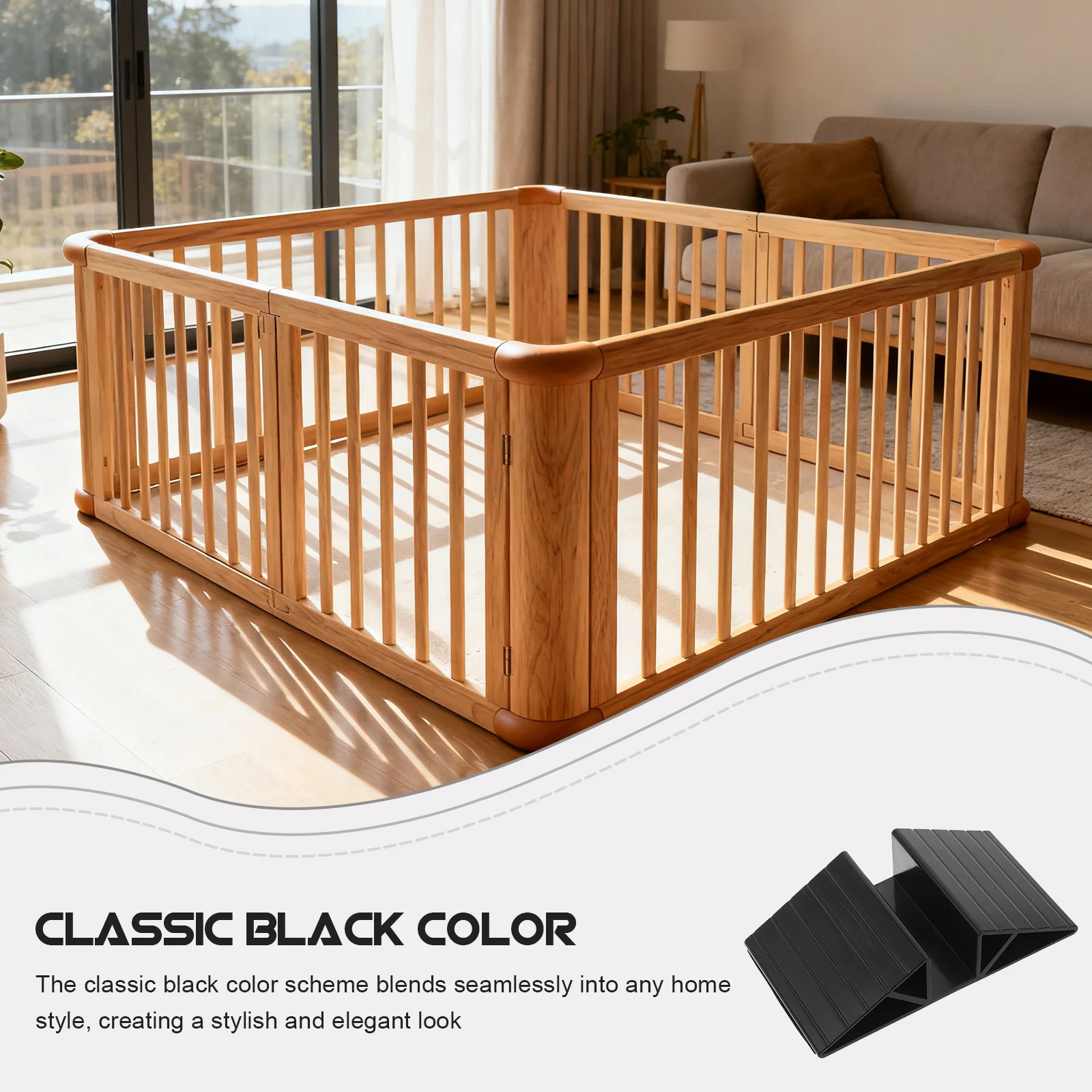 6 قطعة بوابة الطفل مثلث دعم لوحة الرضع بوابة السلامة الزاوية استقرار الطفل التدقيق تعزيز عدة الأسود Abs تصاعد