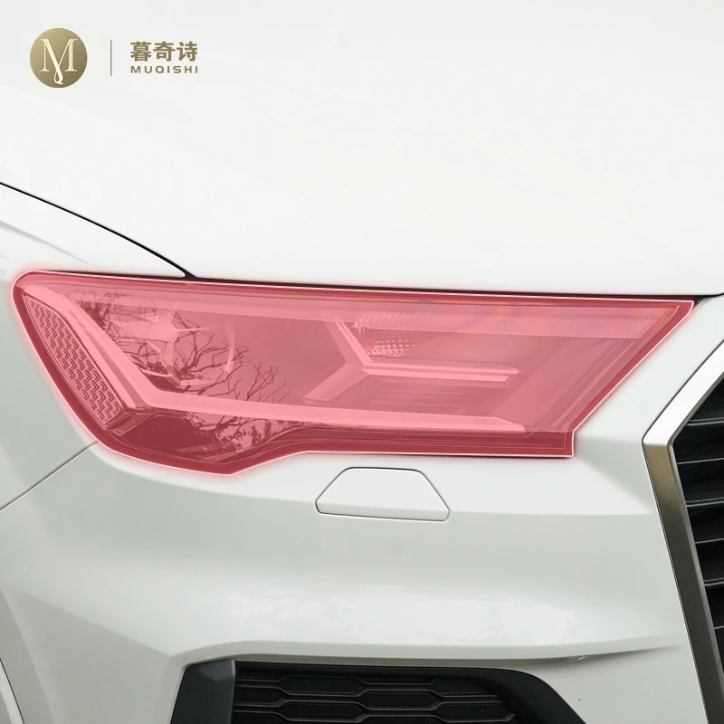 

pre cut car exterior headlight scratch resistant TPU protective film transparent/smoked black For Audi Q7 4M 2021-2024