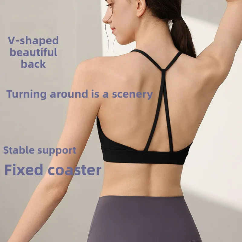 Women Special Triangle Open Back Yoga Top High Fastening Sports Bra for Yoga Gym Fitness Training Women Underwear