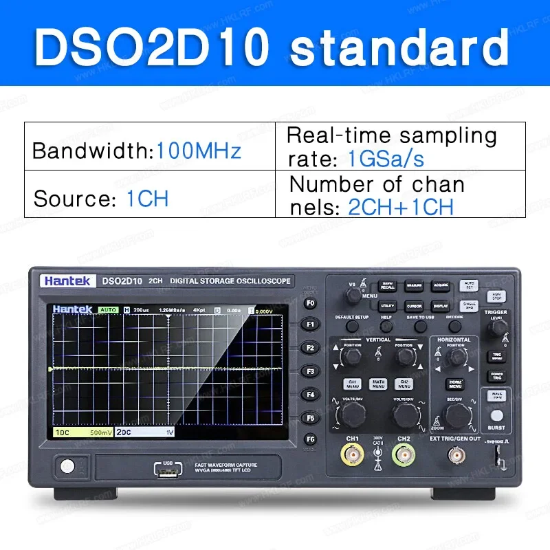 Hantek DSO2D10 2 Channels  Digital Storage Generation Oscilloscope 100MHz