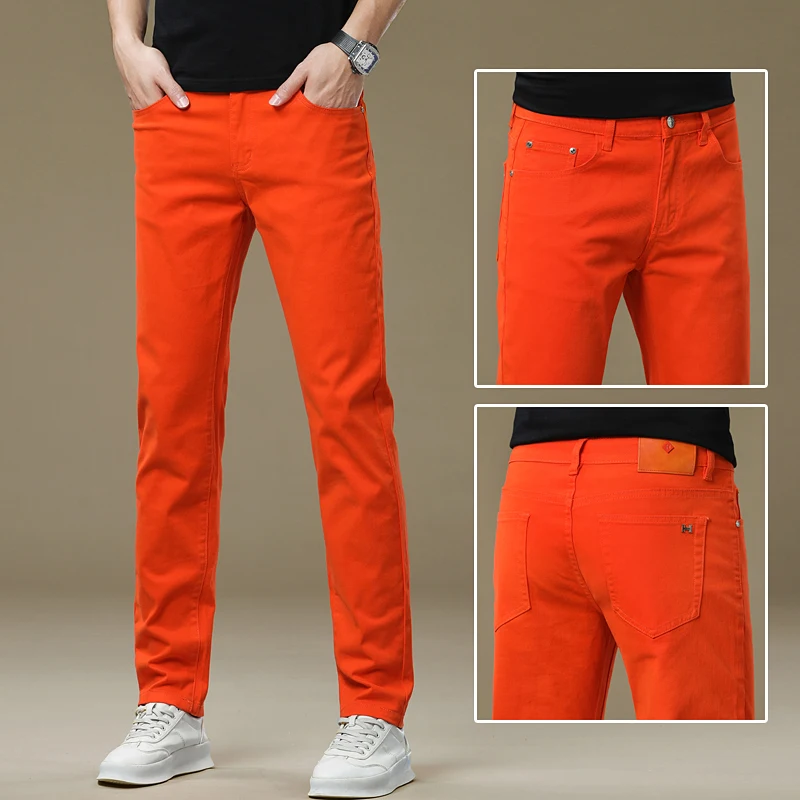 

New Men's Jeans Casual Versatile Spring Summer New Style Low Waist Drawstring Elastic Non-Shrinkage plus Size Brand