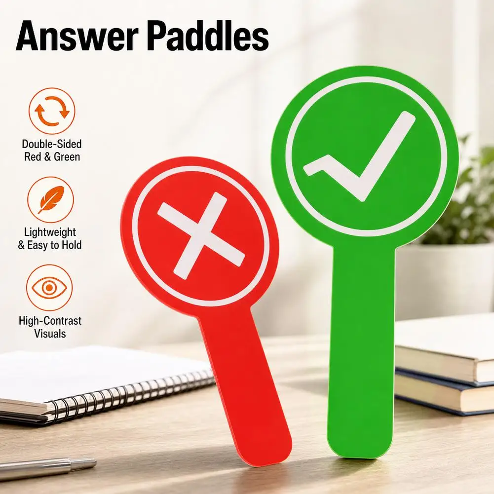 1PC Dual Sided Hand Held Response Card Correct Or Incorrect Answer Clapper For Classroom Interaction And Debate Adjudication