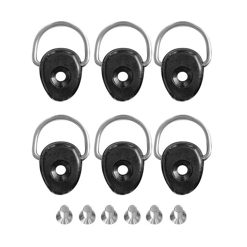 6x For Kayak Paddle D Ring Tie Down Loops with Stainless Steel Shackles for Boat Canoe Fishing Rigging Fitting Buckle Secure Fit