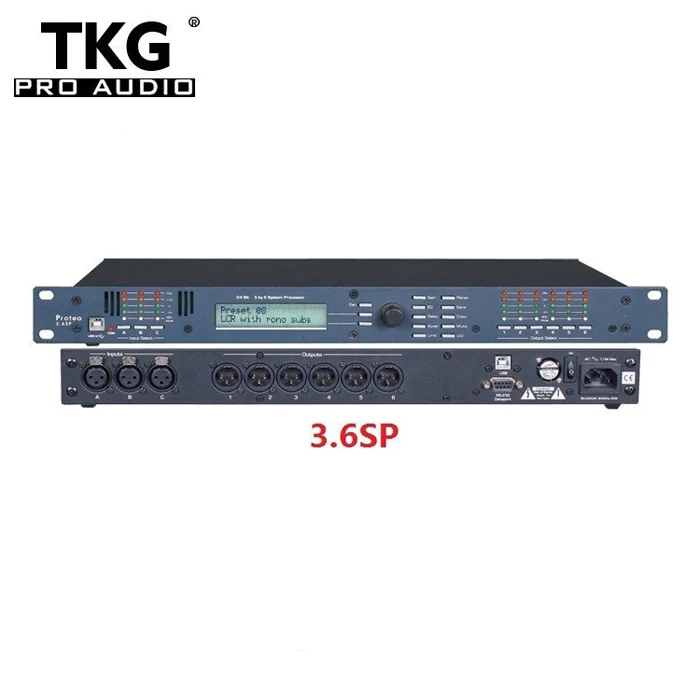 TKG sound system for stage performance 3.6SP processor speaker management System 3 Input 6 Output digital audio processor