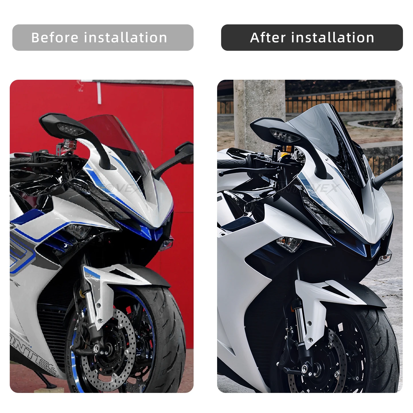 For ZONTES 703RR Wind Deflector Screen Motorcycle Track-level Racing Windshield  Double Bubble Screen Visor  Raised and Widened
