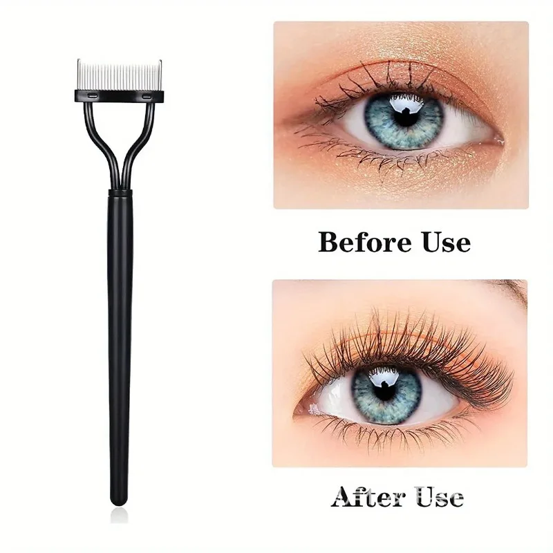 1/2PCS Eyelash Separator Metal Teeth Straight Eyelash Curler Beauty Makeup Stainless Eyelash Brush Comb Mascara Curl Makeup Tool
