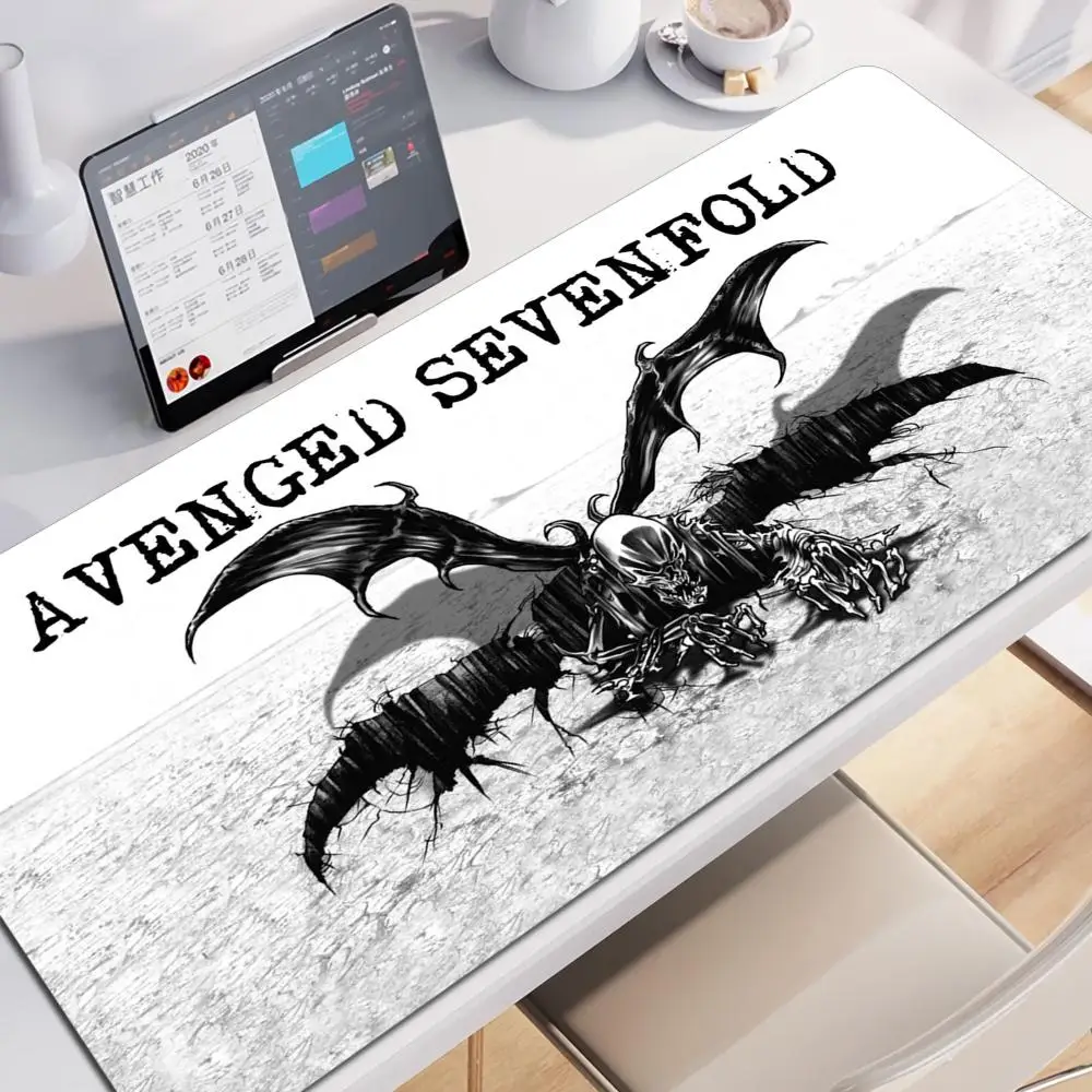 

A-Avenged Sevenfolds band Mouse Pad Tapetes de Mesa Teclado, Borracha Kawaii, Tapete de Mesa Antiderrapante, XXL,90x40cm