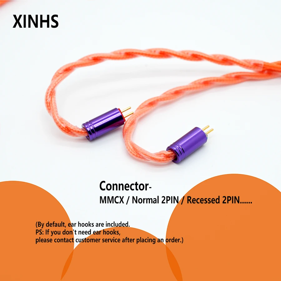 XINHS M05 Orange Soda 4-core Silver-plated Copper Dual-shielded HiFi Headphone Upgrade Cable 0.78mm 2PIN/MMCX image 4