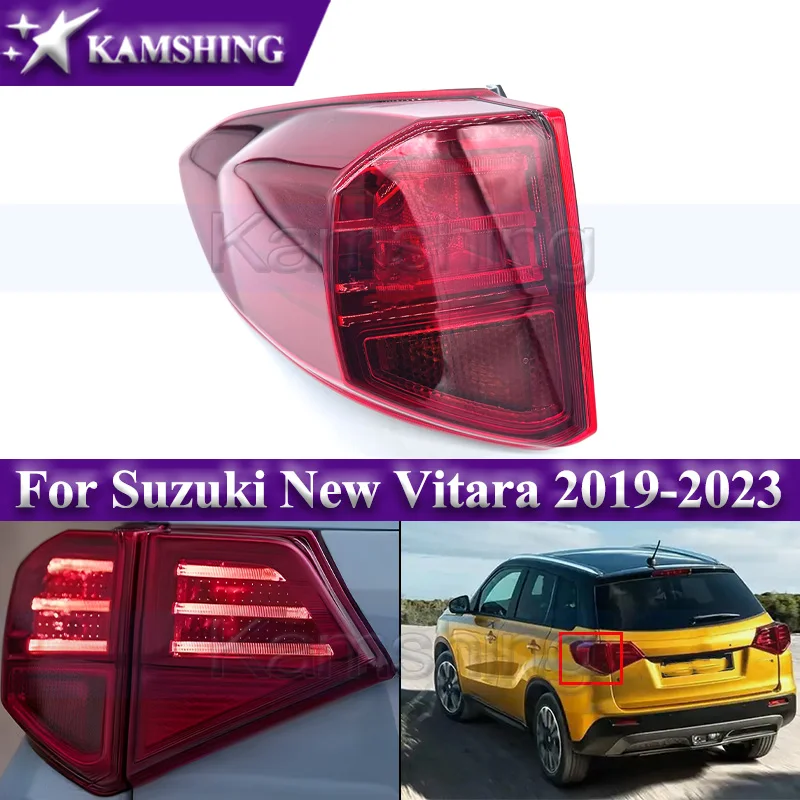 Kamshing Rear Bumper Taillight For Suzuki New Vitara 2019-2023 Outer Taillamp Signal Lamp Brake Light 35670-86R00 35650-86R00