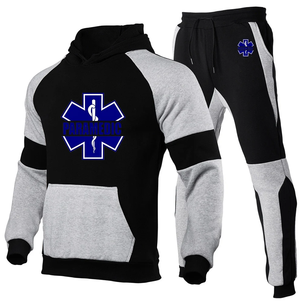 EMT PARAMEDIC 2025 Spring Autumn Men's New Hight Quality Cotton Hoodies Sweatshirts +Sweatpants Sports Two Pieces Suit