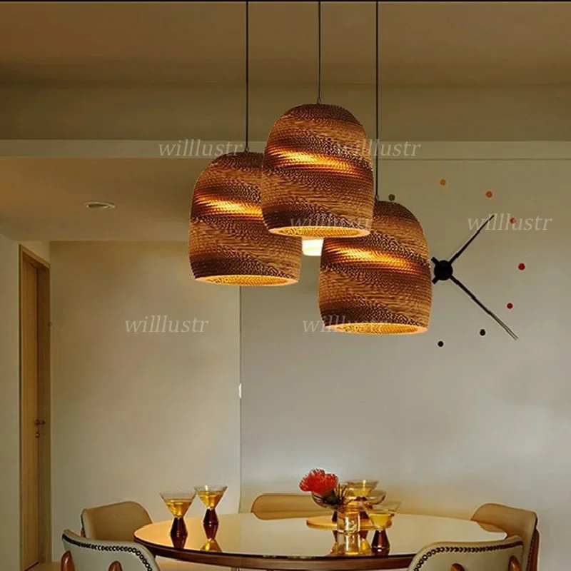 Creative Beehive Pendant Lamp Corrugated Paper Hotel Cafe Bar Store Kitchen Hanging Light Suspension Ceiling Chandelier