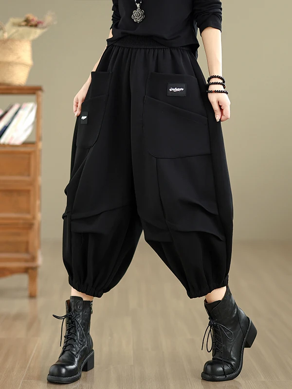 

Женские свободные утепленные брюки на осень-зиму, повседневные, с высокой талией, широкими штанинами, укороченные, универсальные, подходят ко всему