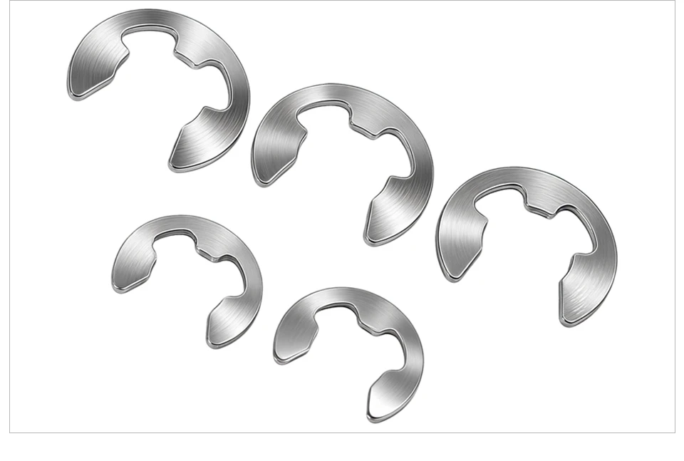 304 Edelstahl E-Ring-Unterlegscheiben GB896 DIN6799 E-Clips Wellensicherungsringe Sicherungsringe Befestigungselemente Sortiment M1.5-M15 – Detail 8