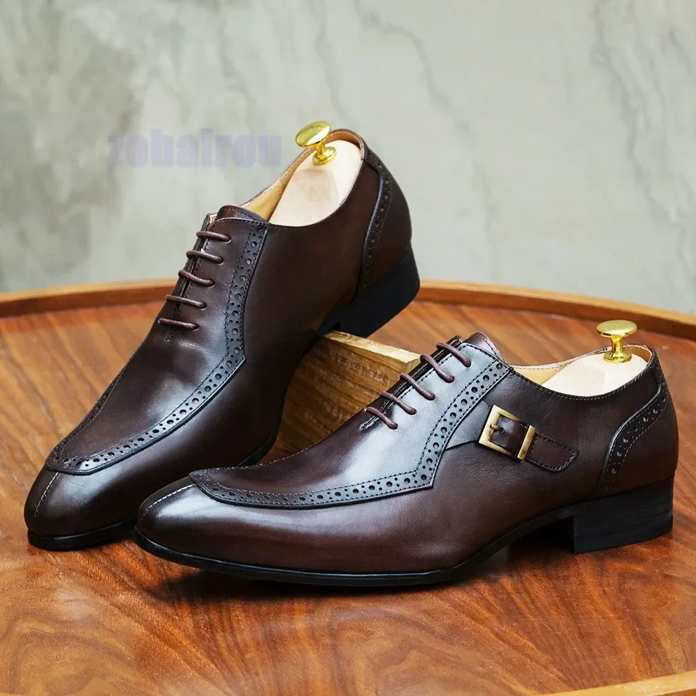 

Low-Tops Oxford Shoes Men's Leather Shoes Business Office Wedding Shoes Men's Block Formal Attire Casual Shoes