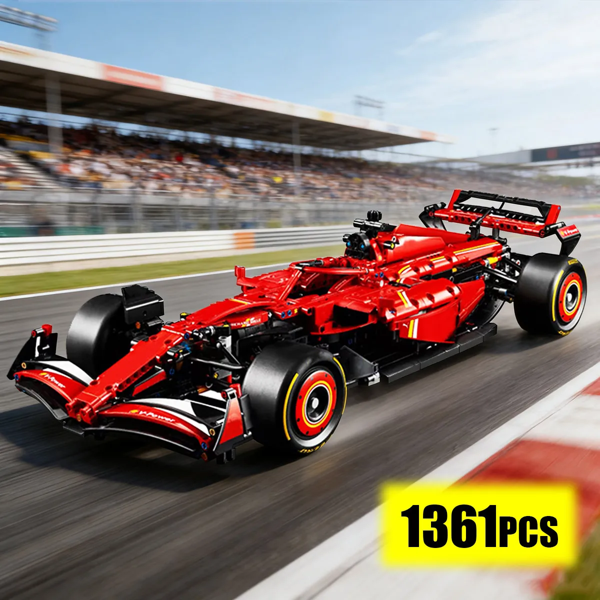

1361PCS Technical 1:8 Red SF-24 Racing Car Building Blocks Set MOC Formula Race Car Model Assembly Toy Birthday Gift for Boys