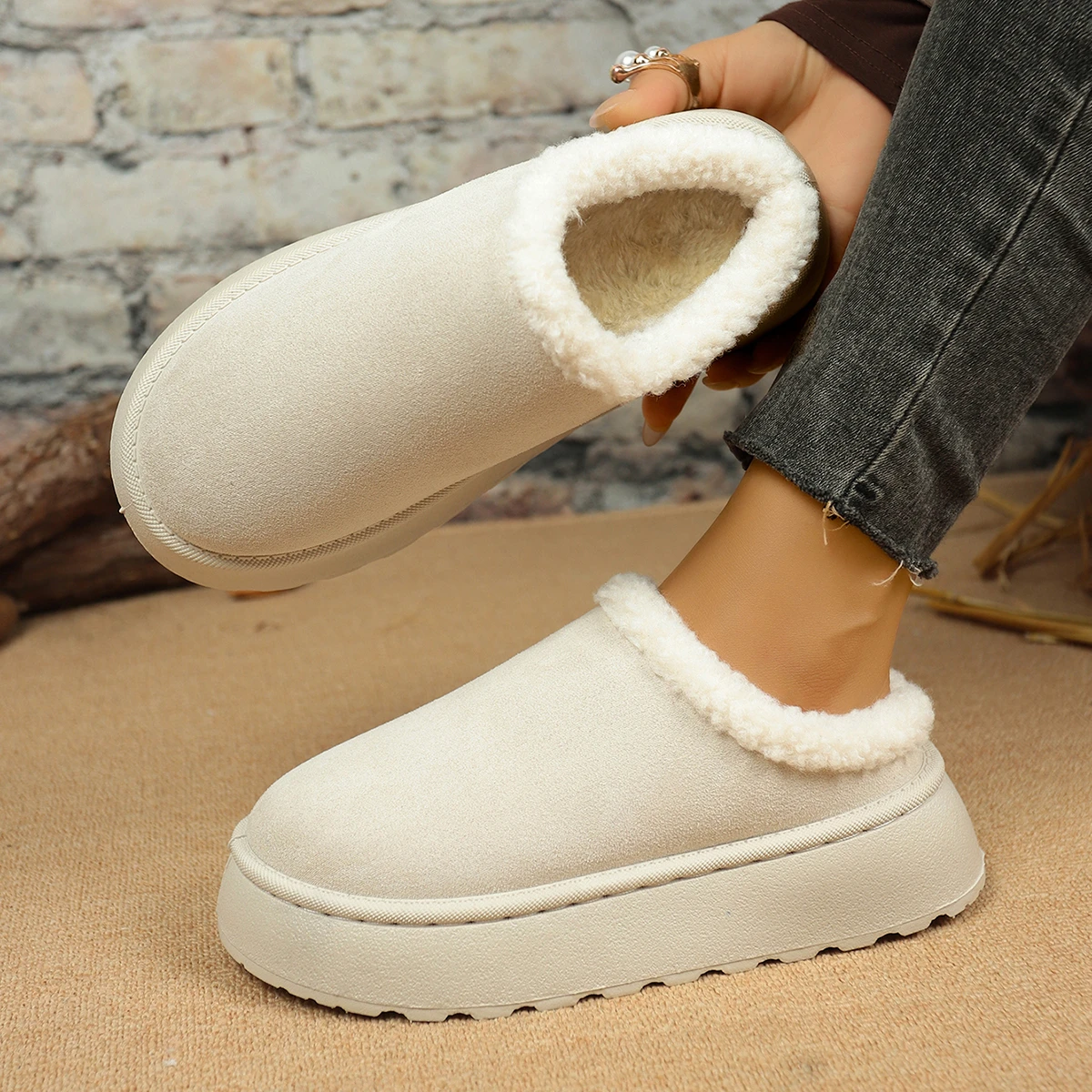 

Осень/зима 2022, новый стиль, хлопковая обувь на толстой подошве, мужские и женские толстые хлопковые тапочки с наполнителем на голову