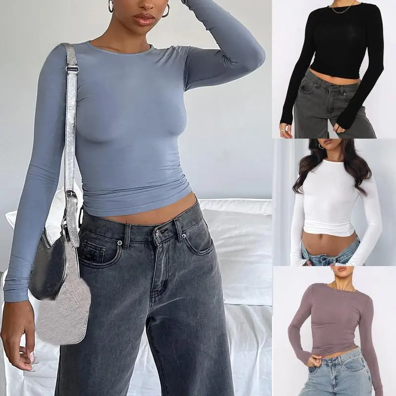 

Slim Fit round Ne T-irt for Women Spice Girl Sle Casual Comfortable Cotton Top Faionable Basic aphic Tee