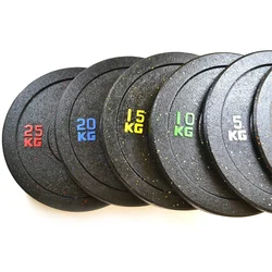 Commercial Gym Equipment Barbell Discs /plate Color Speckles Hi-temp Rubber Bumper Weight Plate