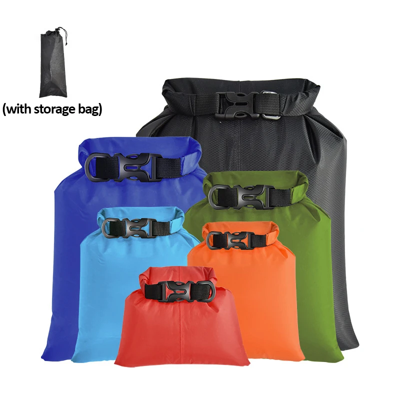 

3/6Pcs Set Outdoor Waterproof Bag Dry Sack Waterproof Dry Backpack Storage Pouch for Drifting Boating Floating Kayaking Beach