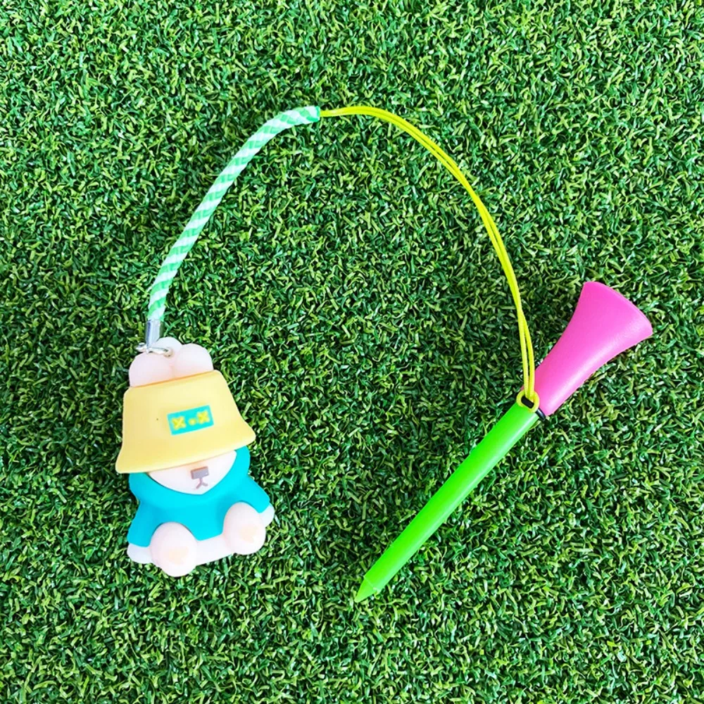 

Plastic Cartoon Golf Rubber Tees Recyclable Replacement Fisherman's Bear Golf Tee Durable Ball Holder Golf Novelty Shape Tees
