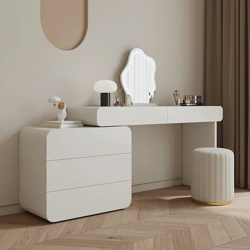 

Organizer Storage Wood Vanity Table Nordic Aesthetic Space Saving Dresser Makeup Drawers Luxury Storage Service Home Furniture