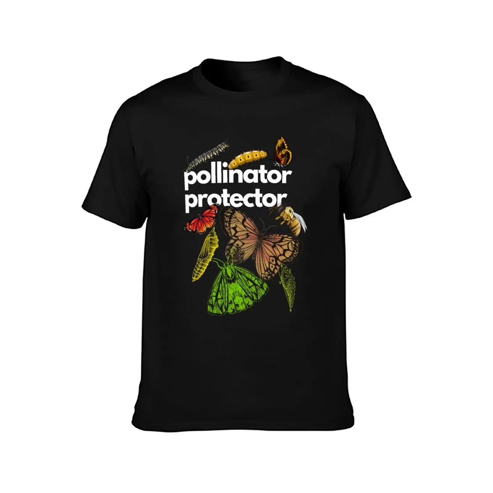Pollinator Protector Native Insects Designs T-Shirt, Summer Casual Cotton Tee, Oversized Streetwear Tops, Vintage Graphic Print