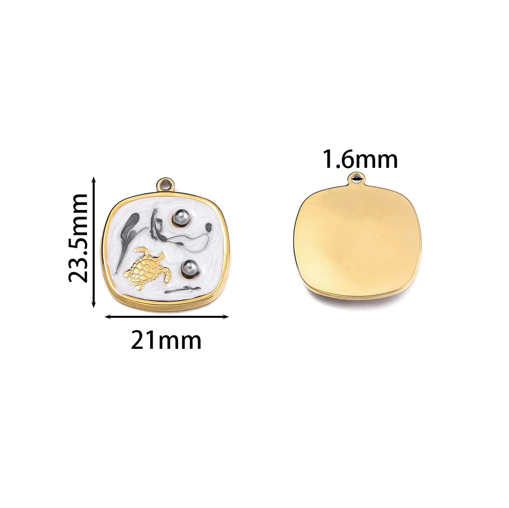 2Piece/Lot 304 Stainless Steel Sea Turtle Shape Charms Pendants for DIY Earring Necklace Bracelets Jewelry Making Accessories