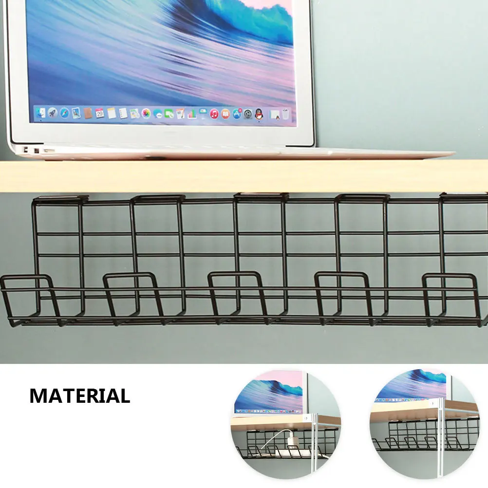 1 個ケーブルパッチボードオーガナイザー高強度鉄デスク下ケーブル管理ラックコードワイヤー収納ラック整頓されたデスクトップ