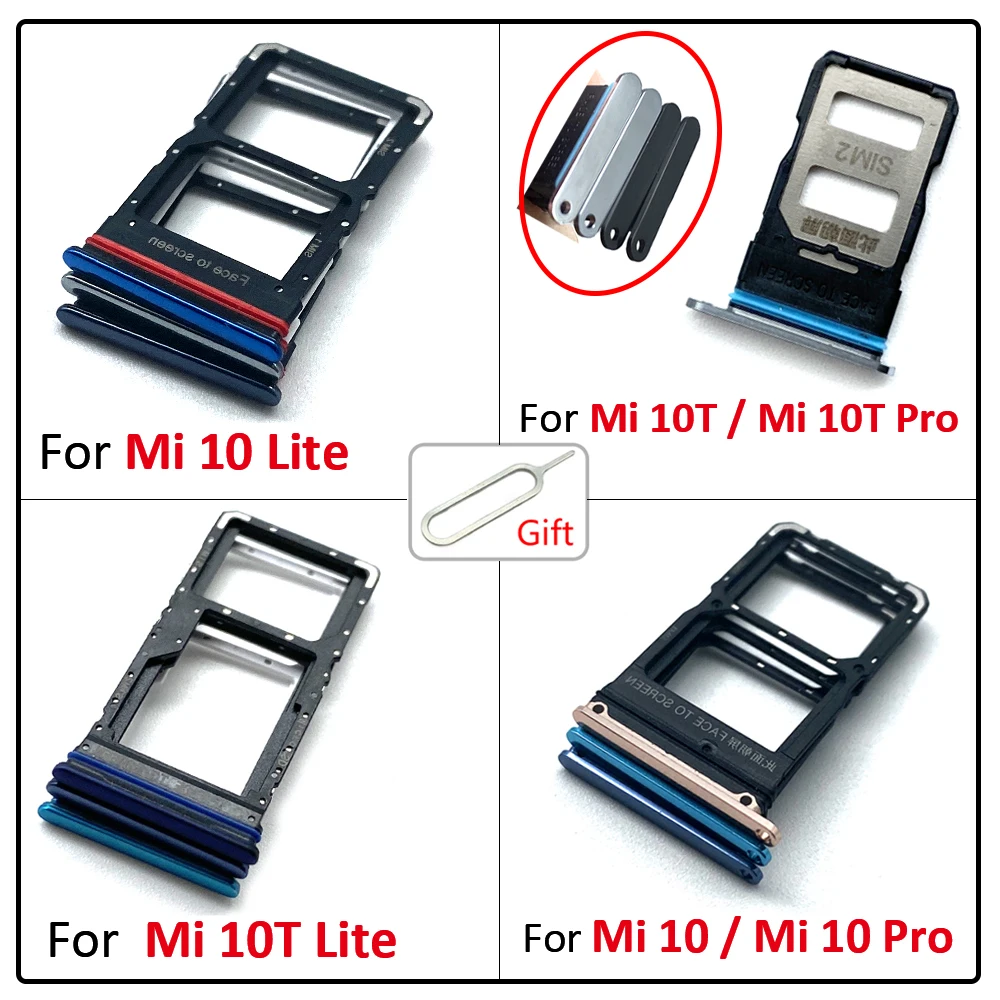 Tested SIM SD Card Trays For Xiaomi Mi Note 10 10T Pro Lite Phone SIM Chip Slot Drawer Card Holder Adapter Socket Repair Part