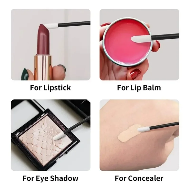 使い捨てリップブラシ、メイクアップマスカラワンド、口紅マイクロブラシアプリケーター、まつげエクステ用クリーナー、50/100個