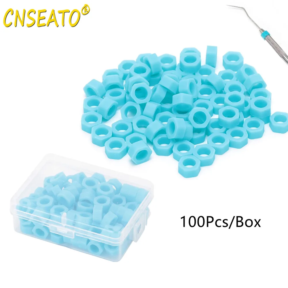 100PCS/Box Dental Instrument Code Rings Silicone Coloring Identification Circle Multi Color Bands Autoclavable Lab Dentist Tools