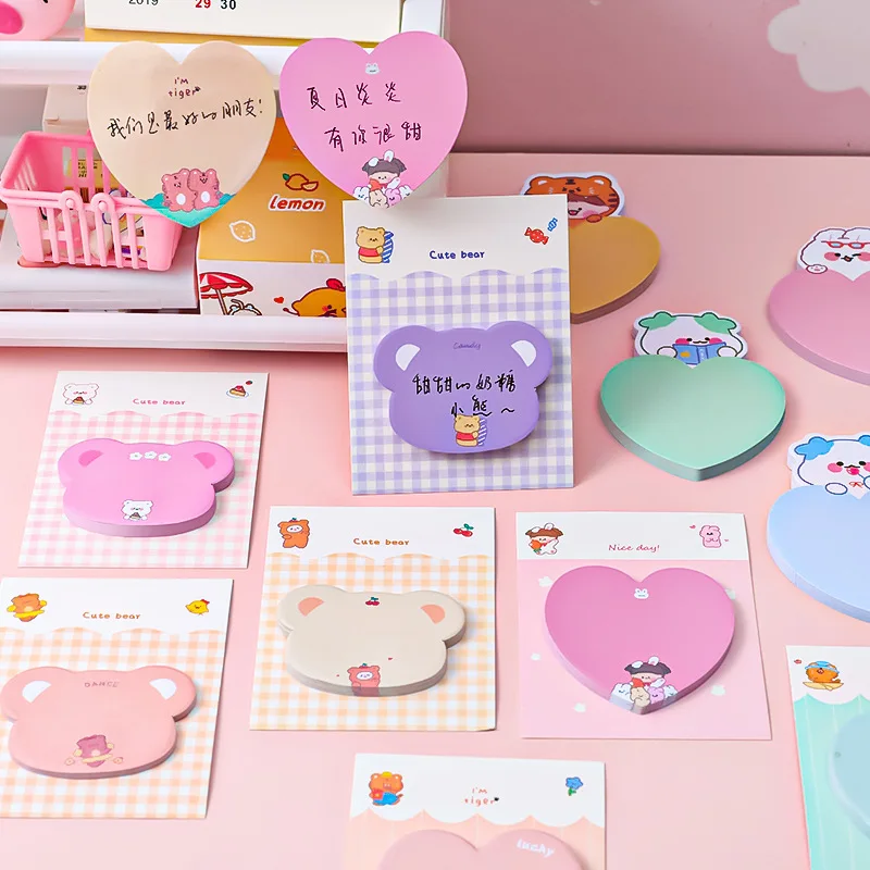 1 Piece Lytwtw's Adhesive Cute Kawaii Pet Sticky Notes Notepad Memo Pad Office School Supplies Stationery Notebook Sticker