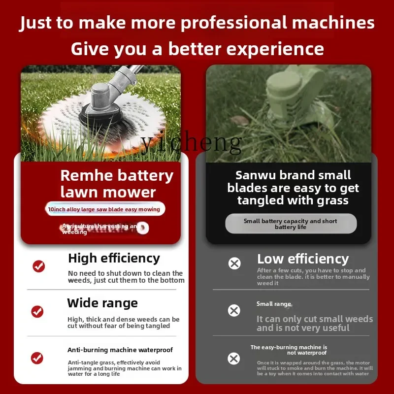 D21 Electric Lawn Mower Backpack Agricultural Harvesting And Weeding High-power Lithium Battery Multi-function